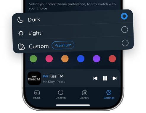 Theme settings screen